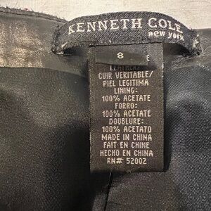 Kenneth Cole Women Black Leather Pants